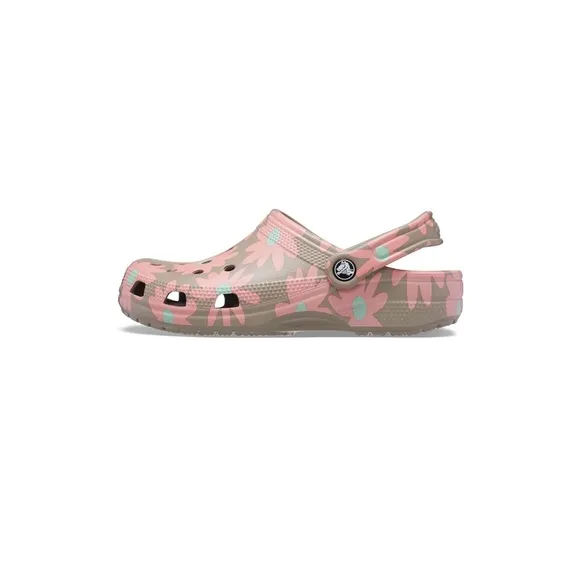 Crocs Men’s Classic Retro Resort Floral Mushroom Salmon Clogs Size 13 NWT