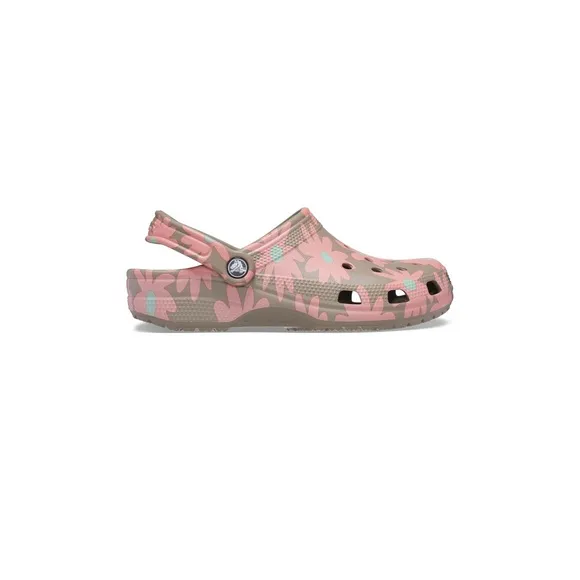 Crocs Men’s Classic Retro Resort Floral Mushroom Salmon Clogs Size 13 NWT