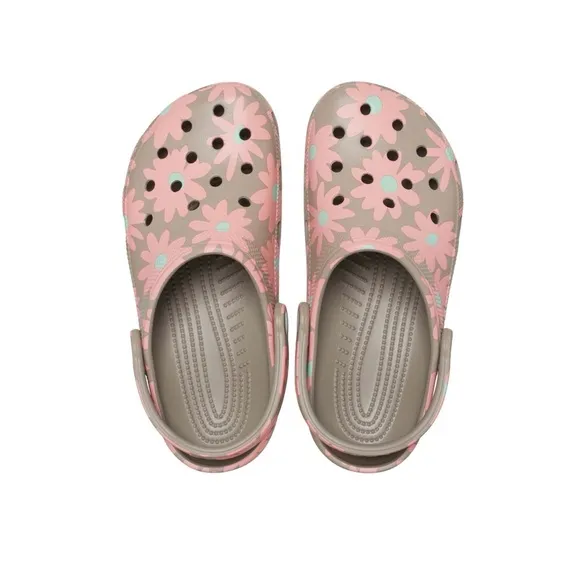 Crocs Men’s Classic Retro Resort Floral Mushroom Salmon Clogs Size 13 NWT