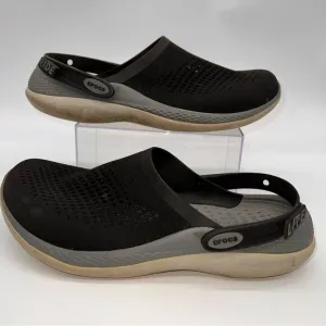Crocs Men's LiteRide Mesh Clogs with Flippable Back Strap in Black/Gray-Size 13