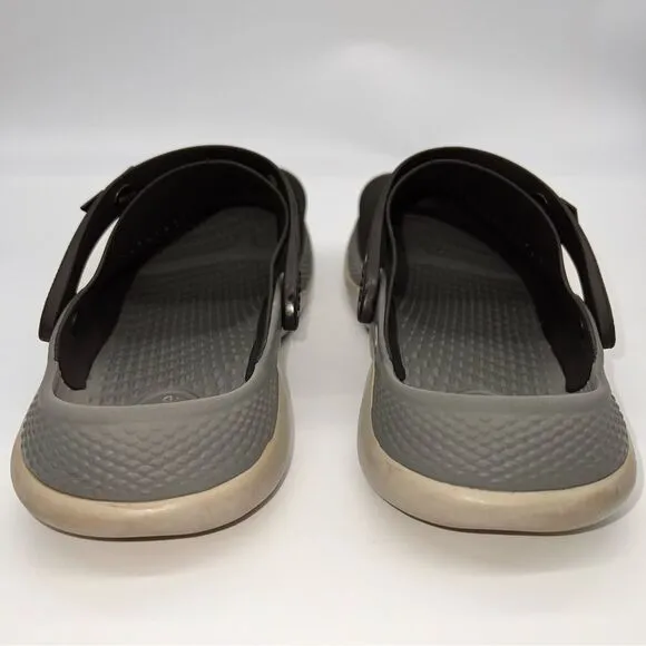 Crocs Men's LiteRide Mesh Clogs with Flippable Back Strap in Black/Gray-Size 13