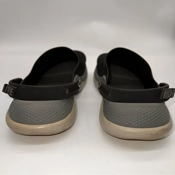 Crocs Men's LiteRide Mesh Clogs with Flippable Back Strap in Black/Gray-Size 13