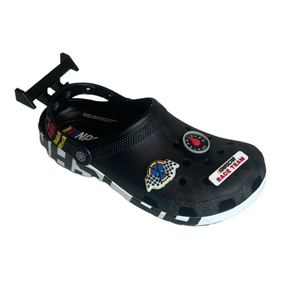 Crocs Nascar Classic Clog New With Charms Racing Jibbitz Size M8 / W 10 NWT