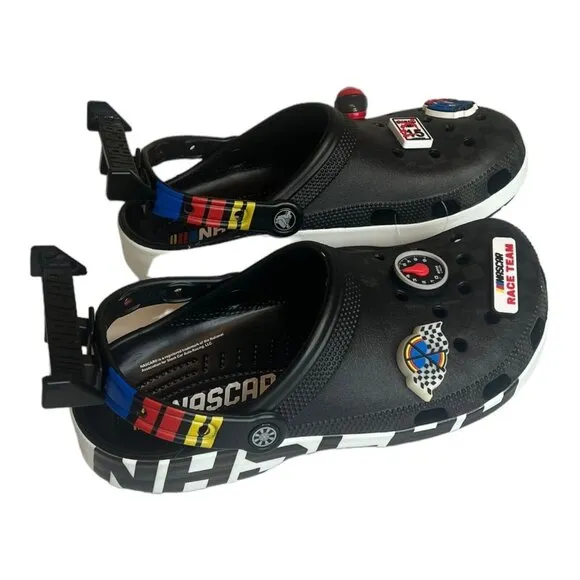 Crocs Nascar Classic Clog New With Charms Racing Jibbitz Size M8 / W 10 NWT