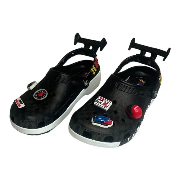 Crocs Nascar Classic Clog New With Charms Racing Jibbitz Size M8 / W 10 NWT