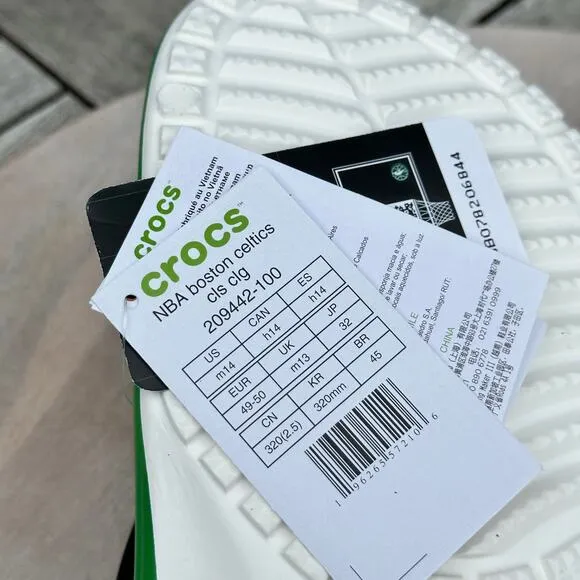 Crocs NBA Champions Boston Celtics Classic Mens 14 Clogs Green Basketball New