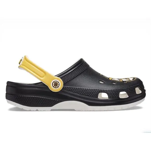 Crocs NHL Boston Bruins Mens 13 Womens 15 Clogs Black Yellow Hockey Shoes New