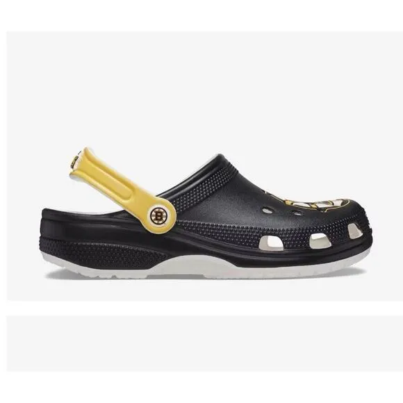 Crocs NHL Boston Bruins Mens 13 Womens 15 Clogs Black Yellow Hockey Shoes New