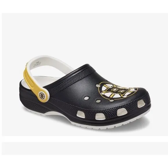 Crocs NHL Boston Bruins Mens 13 Womens 15 Clogs Black Yellow Hockey Shoes New