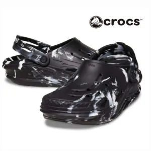 CROCS Off Grid Unisex Marbled Clogs Men Size 9/Women Size 11 Black &amp; White NEW