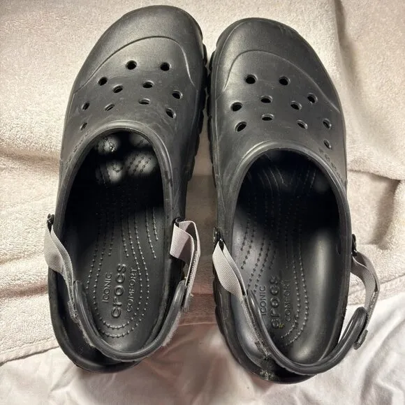 Crocs Off Road Sport Clogs Slides Black Men's Size 12