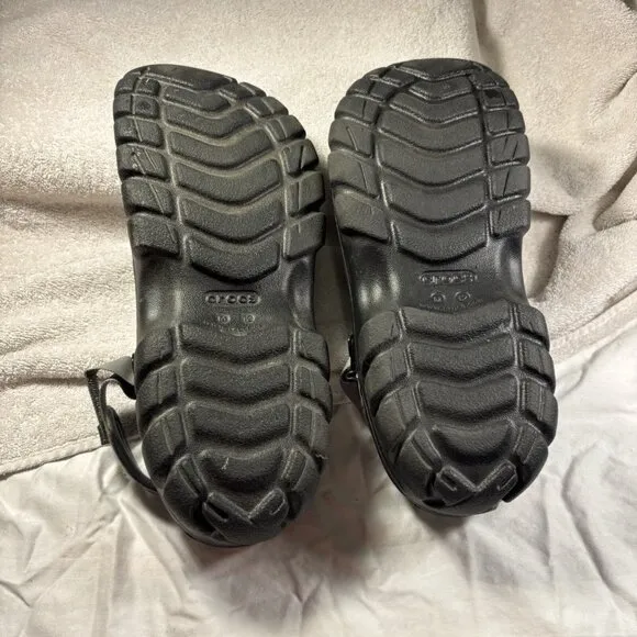 Crocs Off Road Sport Clogs Slides Black Men's Size 12