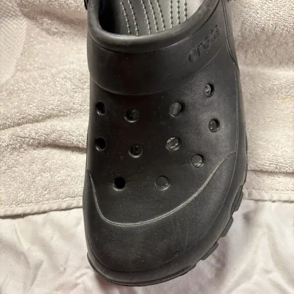 Crocs Off Road Sport Clogs Slides Black Men's Size 12