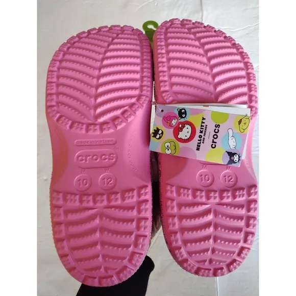 Crocs Shoes women's 12 Men's 10 Pink Hello Kitty and Friends With Jibbitz Comfy