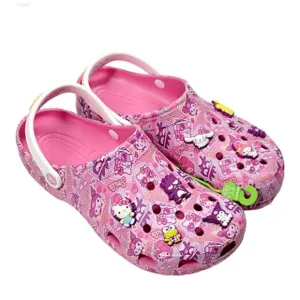 Crocs Shoes women's 12 Men's 10 Pink Hello Kitty and Friends With Jibbitz Comfy