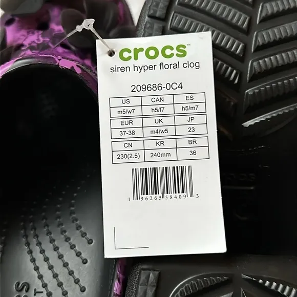 Crocs Siren Hyper Floral Clog High Heel Multi Colored Rare M5/W7 Unisex