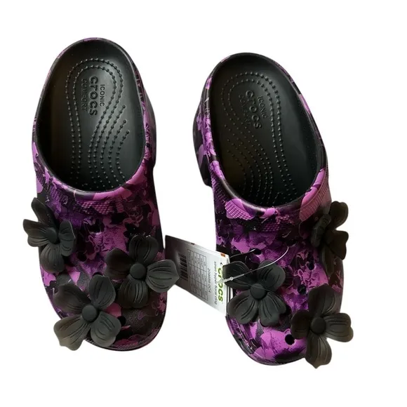 Crocs Siren Hyper Floral Clog High Heel Multi Colored Rare M5/W7 Unisex