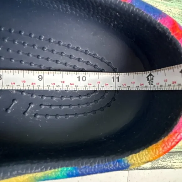 Crocs Slip Resistant Clogs Multicolor Tie Dye Rubber Casual Hippie Boho Vegan 12