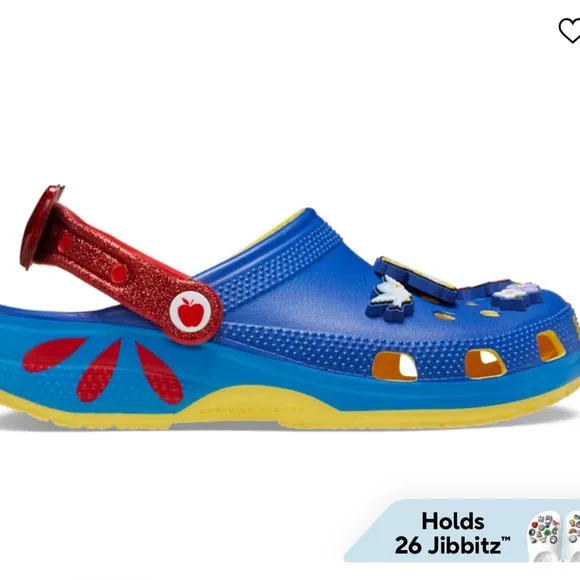 Crocs Snow White Women’s 8 Men’s 6 Blue Yellow Red Disney Limited Edition SR3