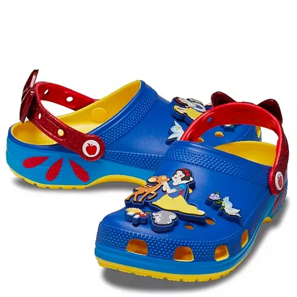 Crocs Snow White Women’s 8 Men’s 6 Blue Yellow Red Disney Limited Edition SR3