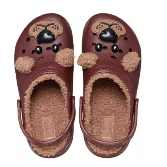 Crocs Toddler Classic Lined I AM Brown Bear Clogs