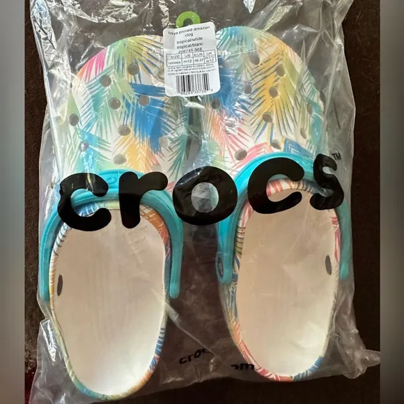 Crocs Unisex Baya Graphic Clog, Tropical/White