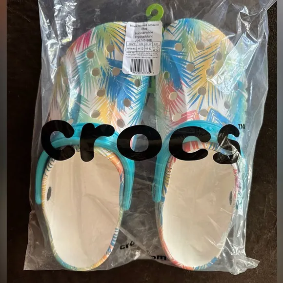 Crocs Unisex Baya Graphic Clog, Tropical/White