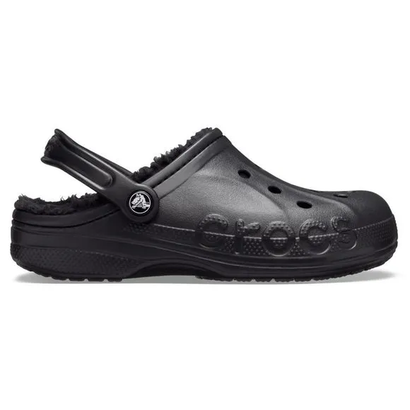 CROCS UNISEX BAYA LINED CLOG BLACK, NUMERIC_12 US MEN