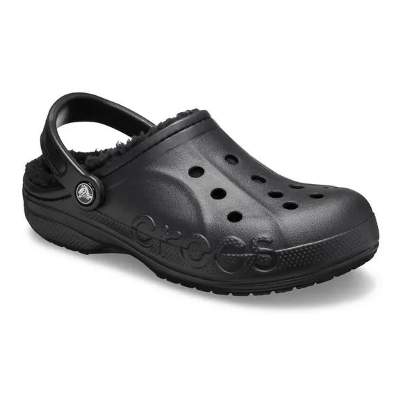 CROCS UNISEX BAYA LINED CLOG BLACK, NUMERIC_12 US MEN