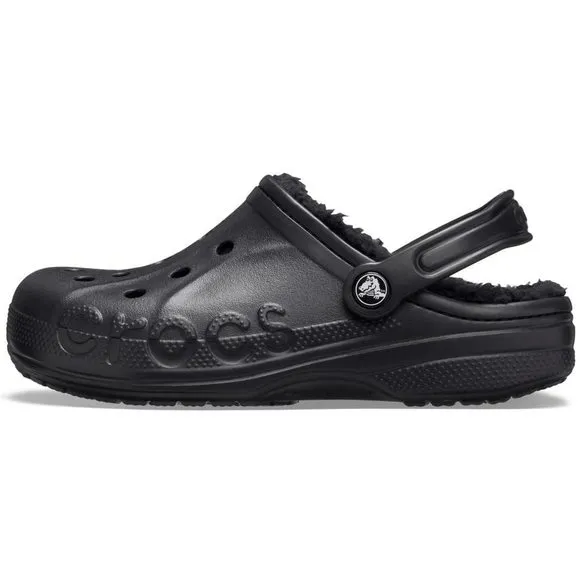 CROCS UNISEX BAYA LINED CLOG BLACK, NUMERIC_12 US MEN
