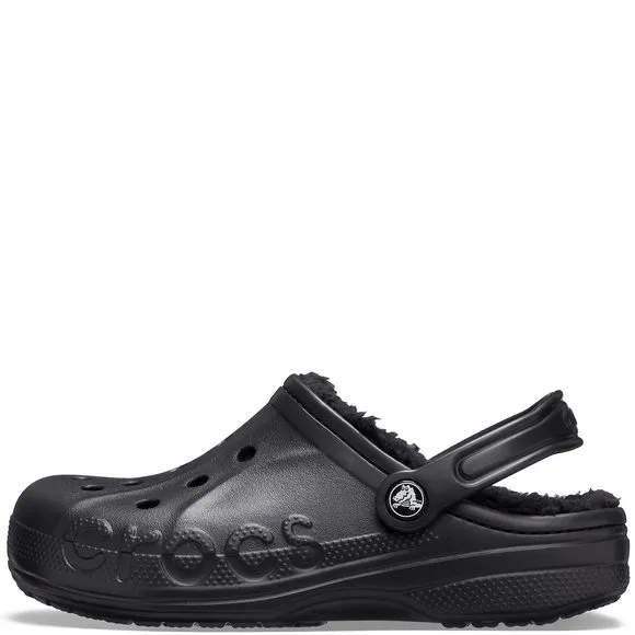 CROCS UNISEX BAYA LINED CLOG BLACK, NUMERIC_12 US MEN