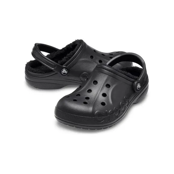CROCS UNISEX BAYA LINED CLOG BLACK, NUMERIC_12 US MEN