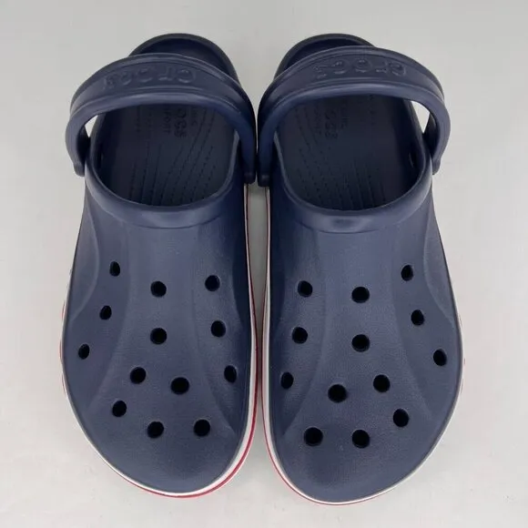 Crocs Unisex Bayaband 205089 Navy Blue Solid Slip On Size 10 M 12 W Clogs