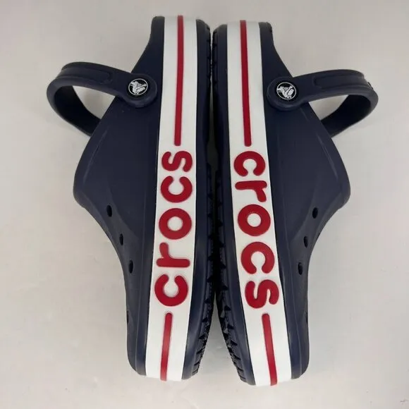 Crocs Unisex Bayaband 205089 Navy Blue Solid Slip On Size 10 M 12 W Clogs