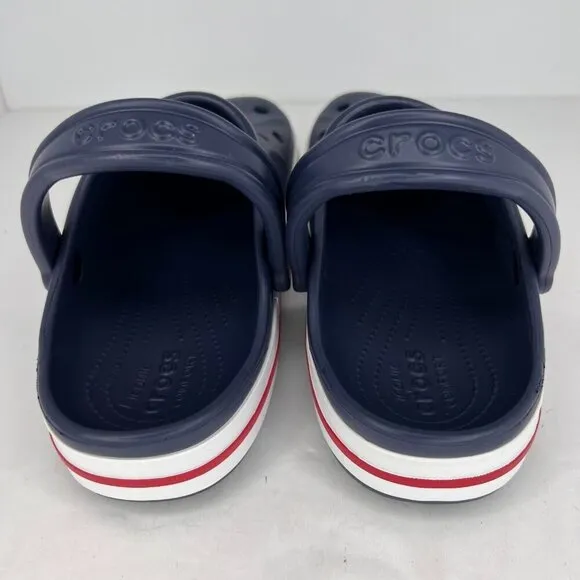 Crocs Unisex Bayaband 205089 Navy Blue Solid Slip On Size 10 M 12 W Clogs