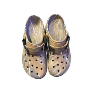 Crocs Unisex Classic All-Terrain Marbled Clogs – Chai/Multi, Size 13