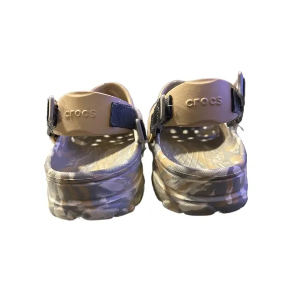 Crocs Unisex Classic All-Terrain Marbled Clogs – Chai/Multi, Size 13