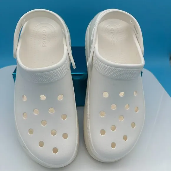 Crocs Unisex Mega Crush Platform Clogs, Size Men's 12/‎ Women's 14, White