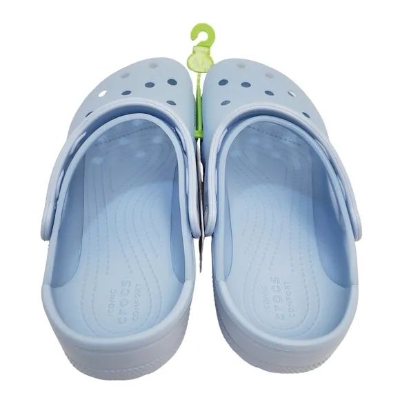CROCS Women's Classic Frosted Clogs Size 8 Blue Calcite NWT