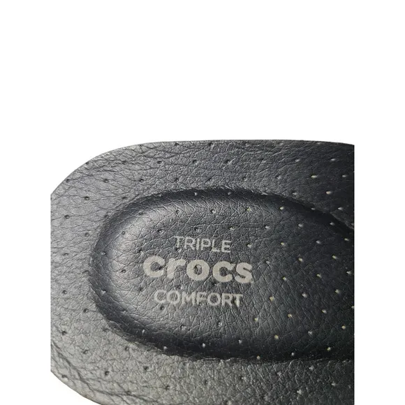 Crocs Women's Sarah Black Suede Clogs Size 7