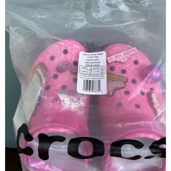 Crocs x Barbie The Movie Mega Crush Clog Pink Women's Size 7/Men's Size 5
