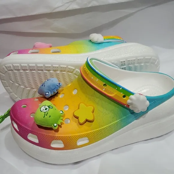 Crocs x Care Bears rainbow Crush Clogs size men 10 / women 12 brand new