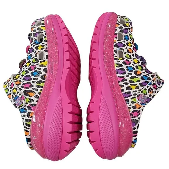 Crocs x Lisa Frank Mega Crush Clogs with Jibbitz Charms size M7/W9 Brand New