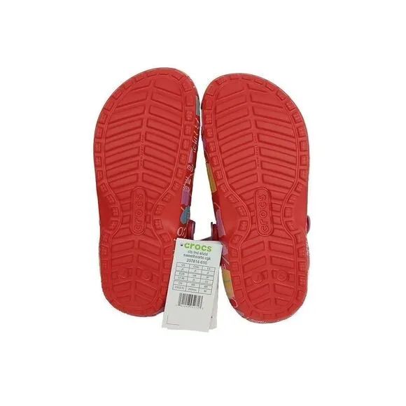 CROCS x SWEETHEARTS Limited Edition Lined Clog White Red Sz J5 Valentine's New