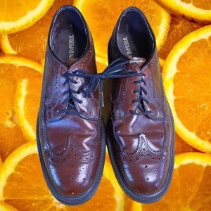 Crown Imperial Cherry Brown Lace Up Wingtip Oxfords Size 9 1/2‎ D