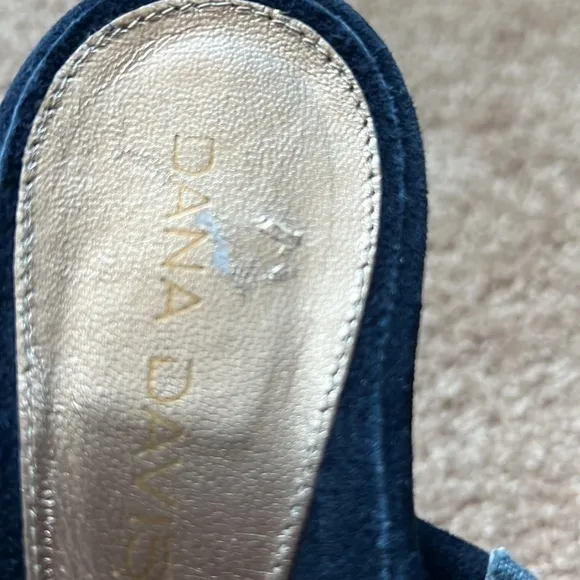 Dana Davis Denim Peony Slingback Heels