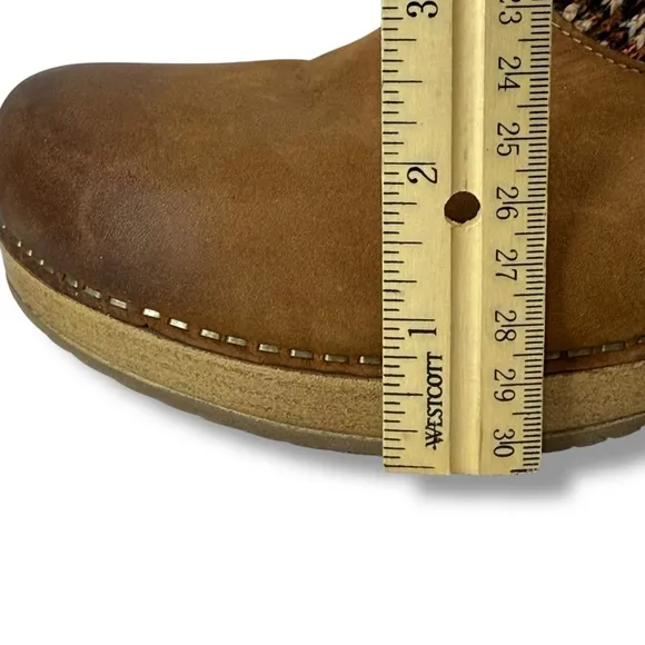 Dansko Bev Burnished Nubuck Leather Slip On Mule Clogs, Size EU40 / US 9.5 - 10