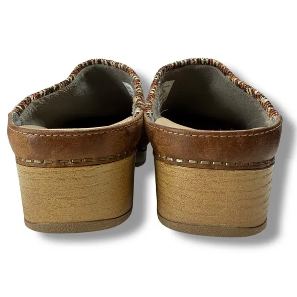 Dansko Bev Burnished Nubuck Leather Slip On Mule Clogs, Size EU40 / US 9.5 - 10