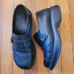 Dansko Black 8.5 9 Leather Slip On Shoes Chunky 90s Y2K Clogs 39 School Girl Twe