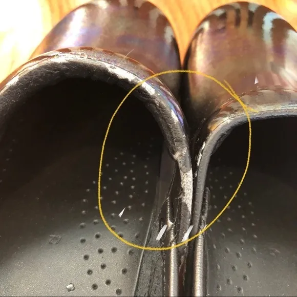 Dansko Black Iridescent Clogs, Size 42/11.5
